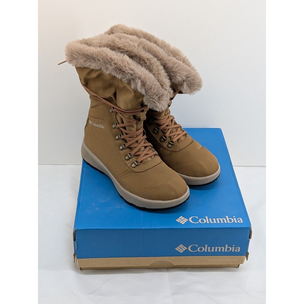 Columbia Women's 7 Slopeside Village Omni-Heat Waterproof Winter Boots Tan NWT